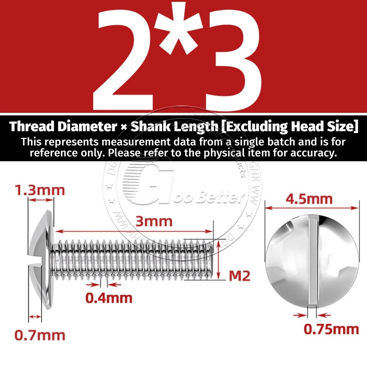 A2 Stainless Steel Mushroom Head Slotted Machine Screws — M2 to M8, Multiple Lengths - HomeDIYer