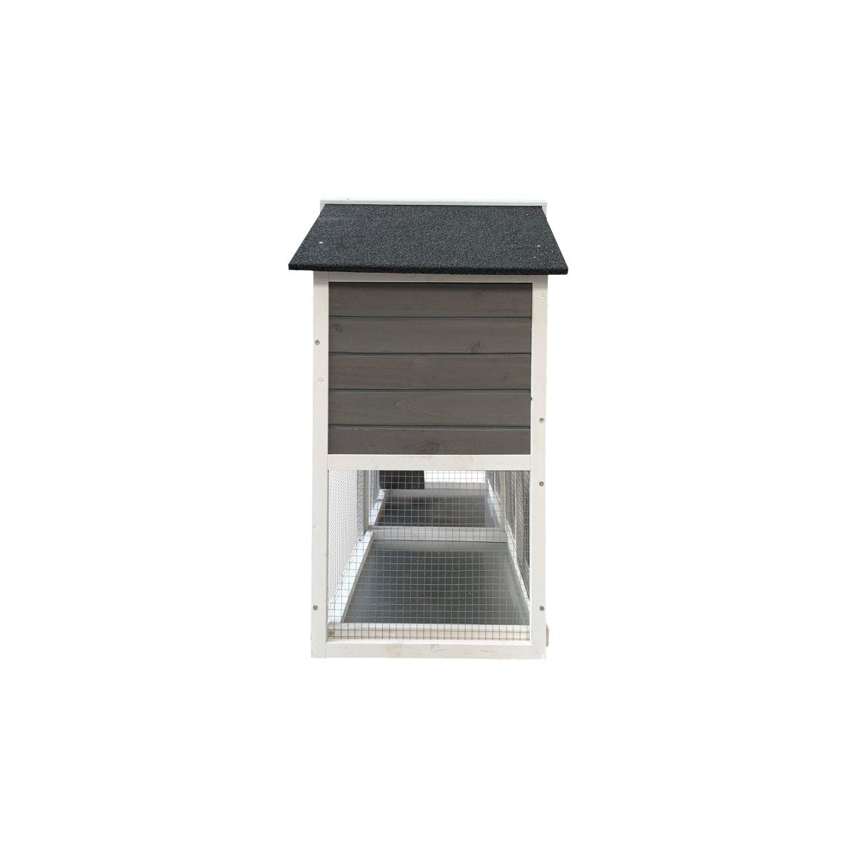 Removable Tray Ramp wooden outdoor rabbit hutch with running cage - HomeDIYer