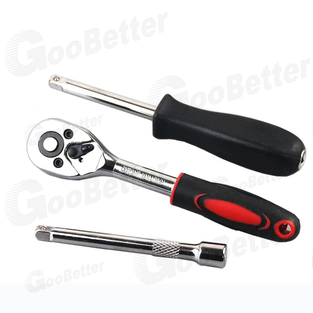 46x Socket Wrench Set 1/4" Drive Ratchet Set Wrench Bits Garage Car Repair Tools