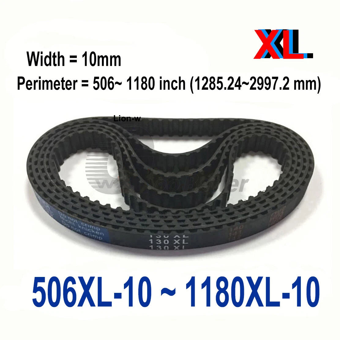 XL Rubber Timing Belts — 10mm Wide, 506XL to 1180XL | Replacement Drive Belts