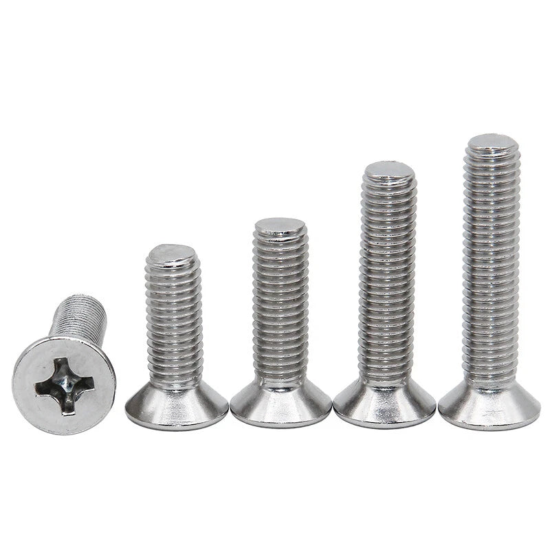 M1.6–M6 TA2 Titanium Pozi Countersunk Machine Screws – Pozidriv Drive, Fully Threaded (4–50mm)