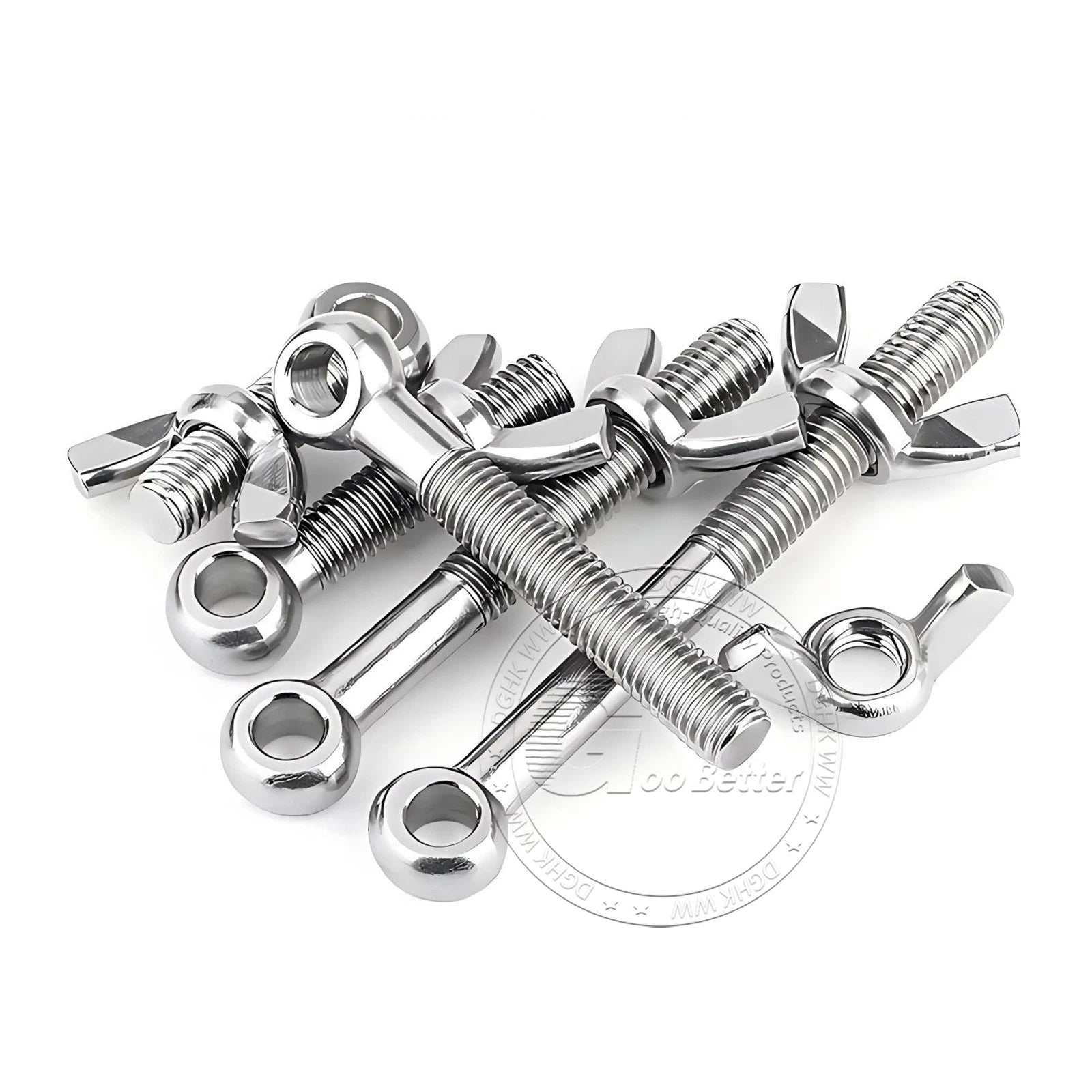 Eye Bolts with Nut — Forged Stainless Steel Threaded Ring Hanging Screws