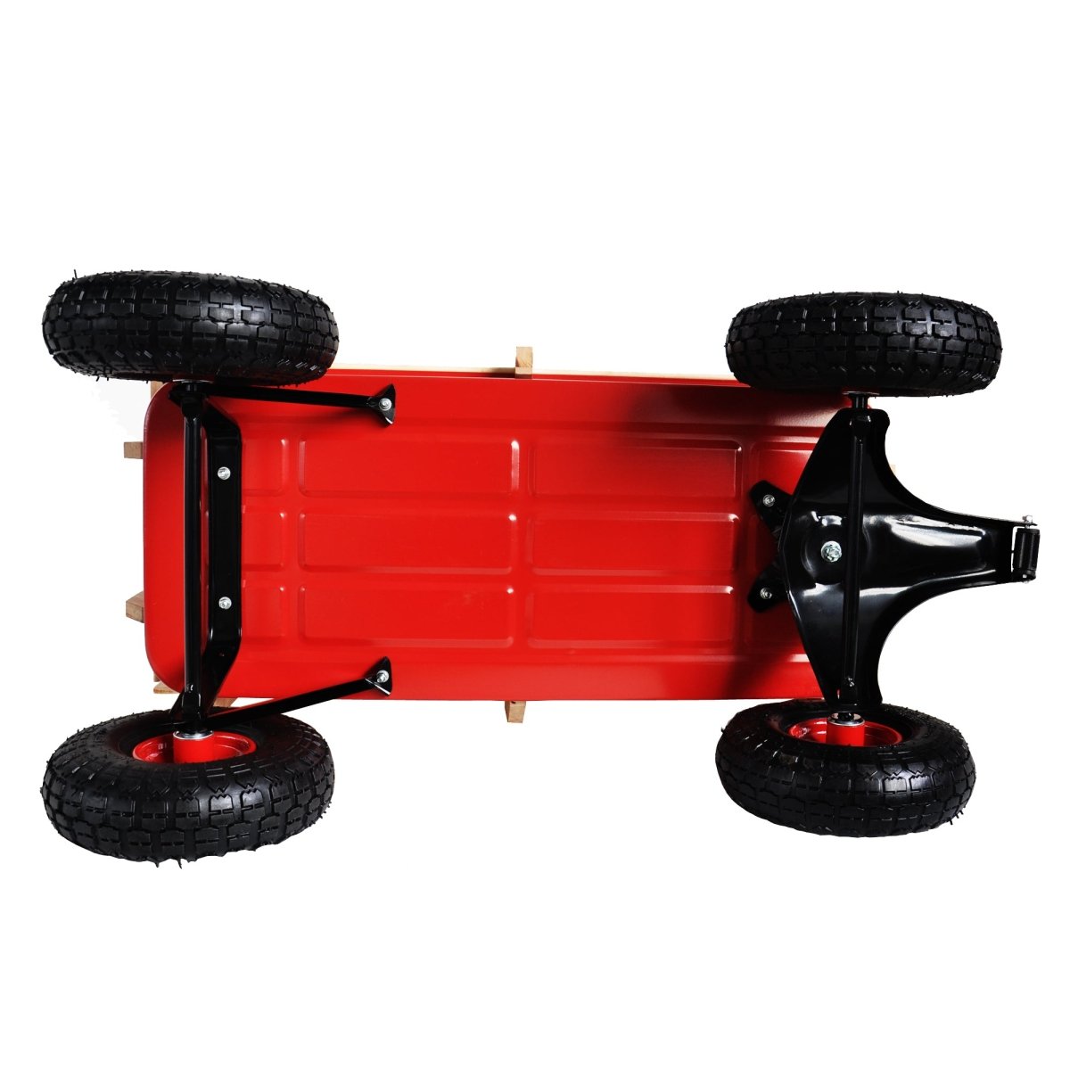 outdoor sport wagon tools cart wooden side panels air tires Wagon (red) - HomeDIYer