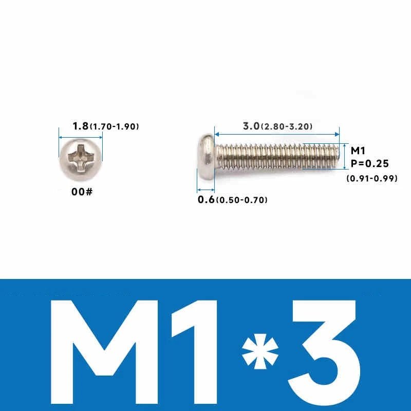 Phillips Pan Head Machine Screws – Carbon Steel M1 to M4, Multiple Lengths & Finishes - HomeDIYer