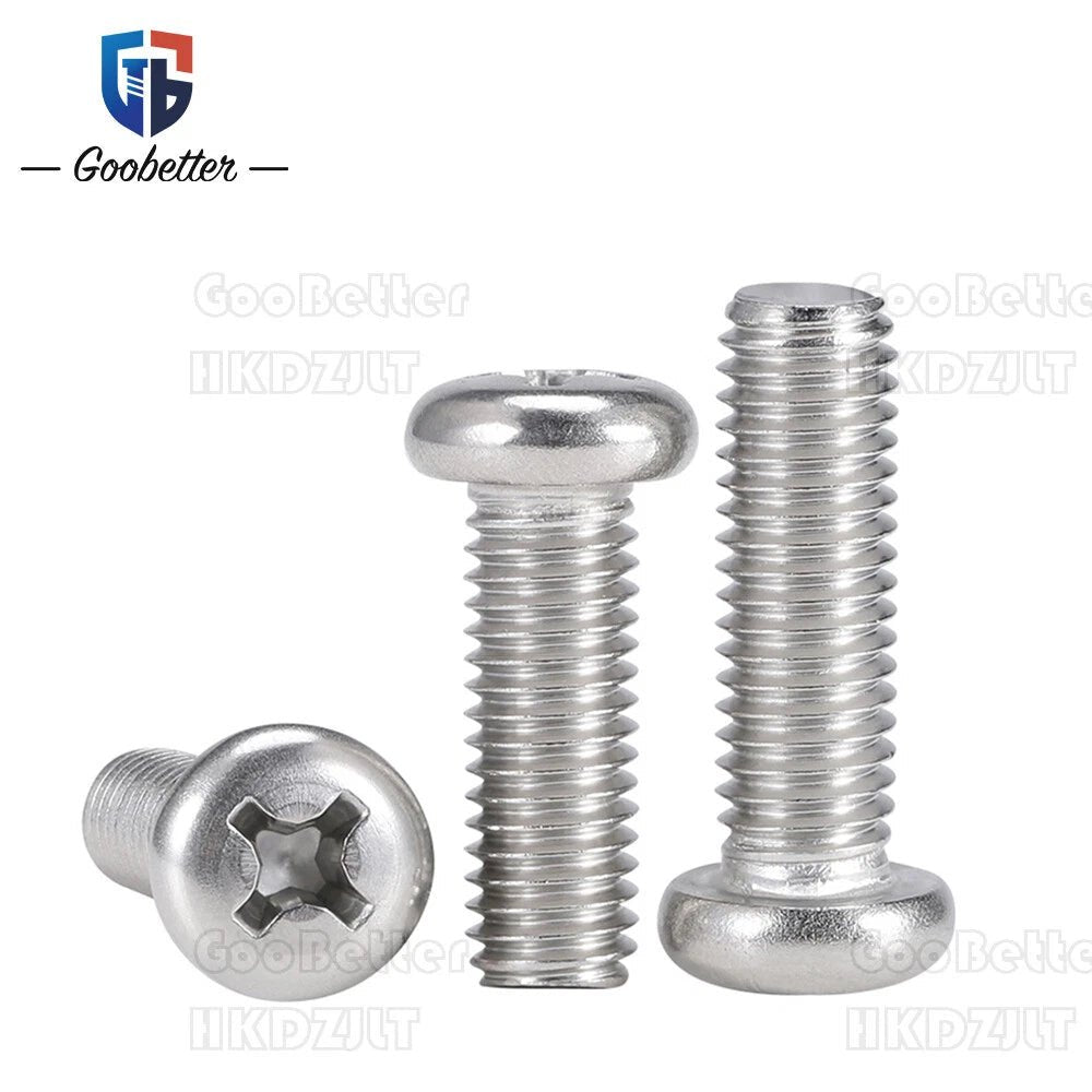 M2–M8 A4 Stainless Steel Phillips Pan Head Machine Screws – Marine Grade 316, 3–100mm Lengths - HomeDIYer