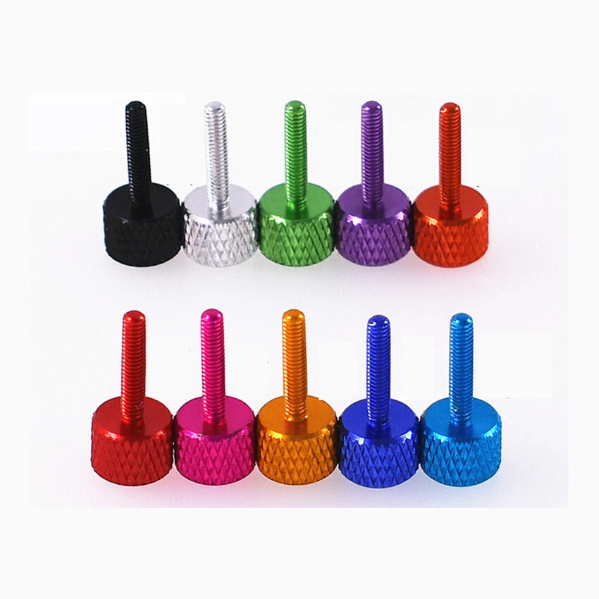M2.5 Knurled Thumb Screws – Aluminium Colourful Hand Grip Bolts for PC & DIY