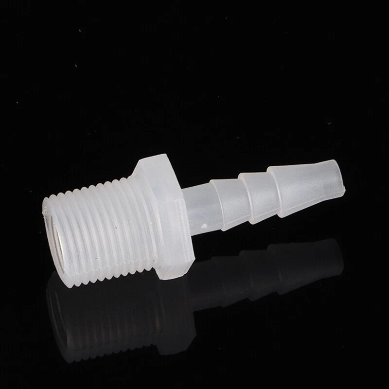BSP Metric Male Thread Plastic Hose Connector — Straight Barbed Joiner (PP/PE, 1/8" to 3/4")
