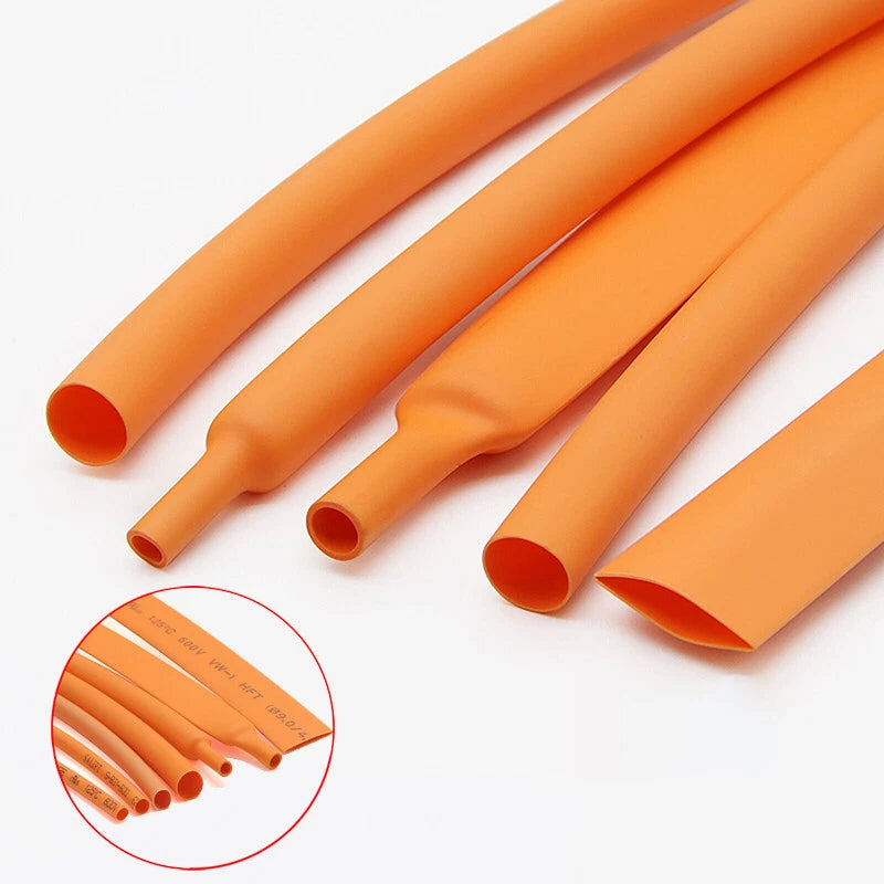 Orange Heat Shrink Tubing 2:1 — Wire Wrap Sleeving Ø 1mm to 40mm