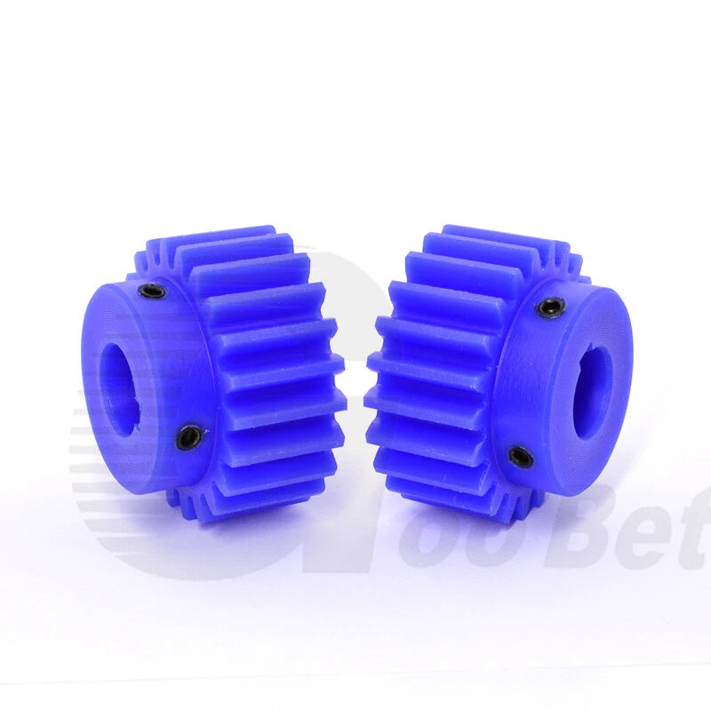 Nylon Mod 2 Spur Gear 12-30 Tooth with Step Pinion Motor Gear Bore 8mm-25mm Blue