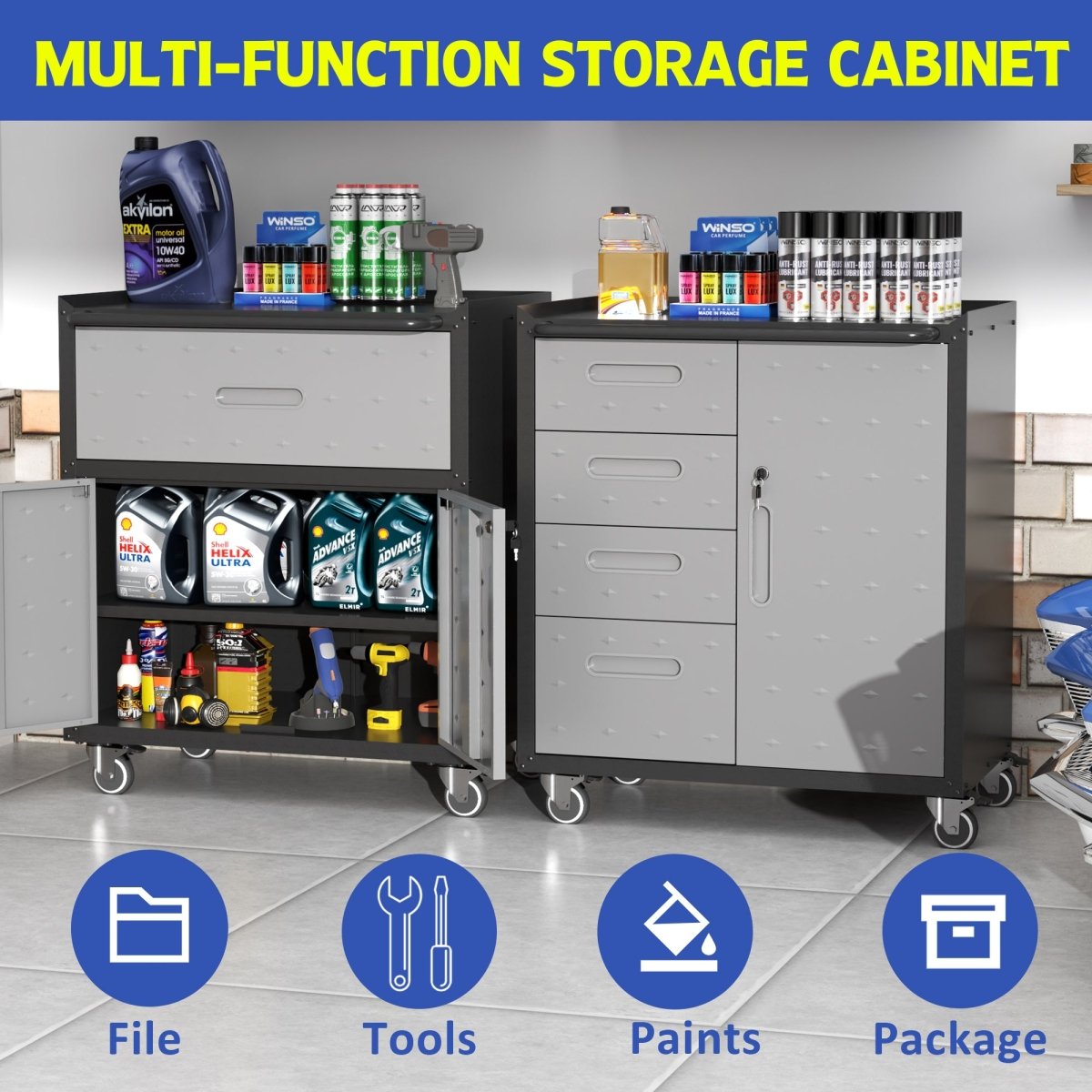 Heavy - Duty Tool Cabinet | Industrial Steel Storage with Locking Drawers - HomeDIYer