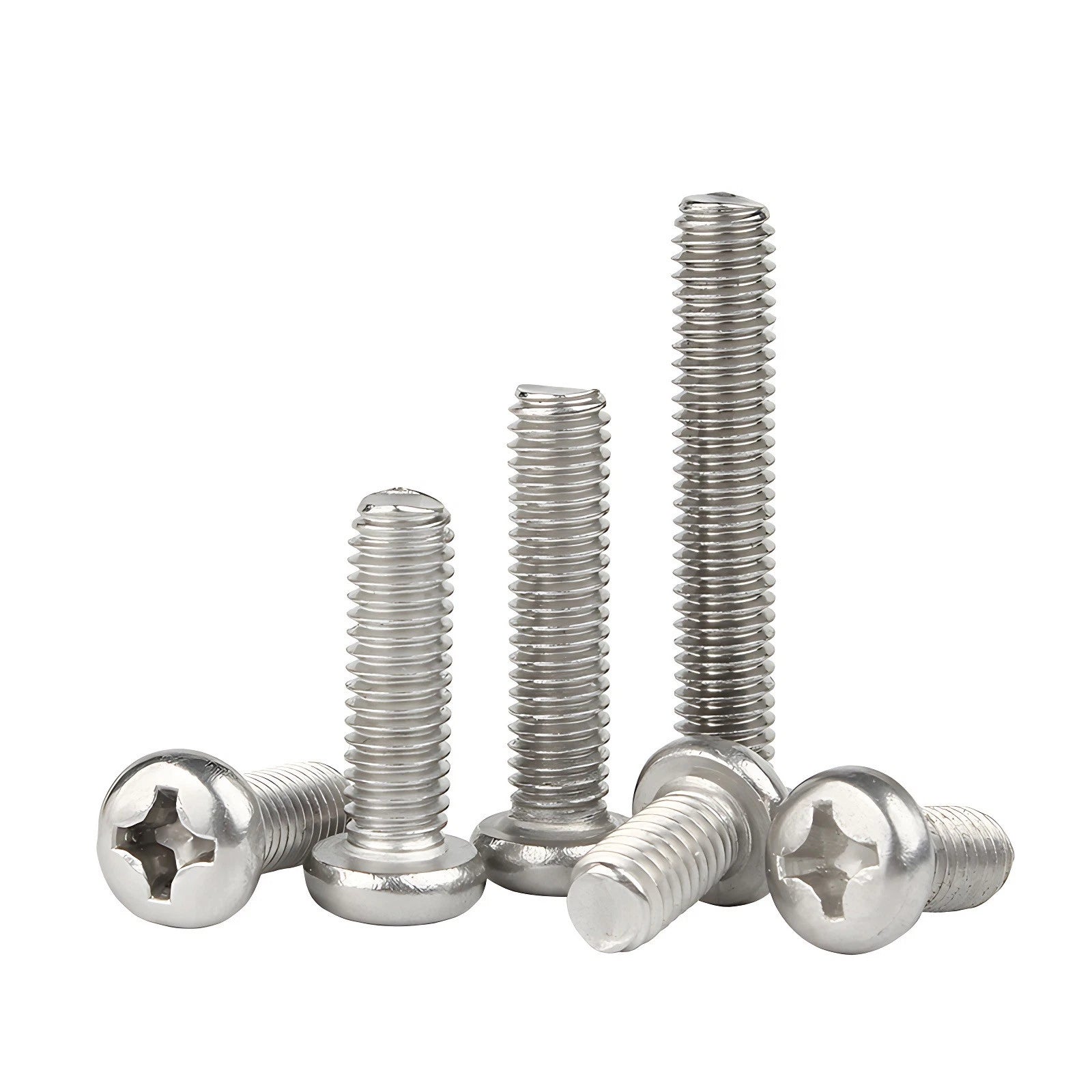 M2 M3 M4 M5 M6 M8 A4 Stainless Steel Phillips Pan Head Machine Screws – DIN 7985, Fully Threaded (4–80mm)