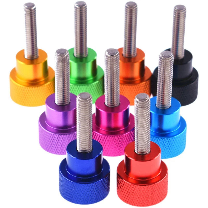 M3 x 5-100mm Knurled Thumb Screws Aluminium Alloy+Stainless Steel High Type Bolt