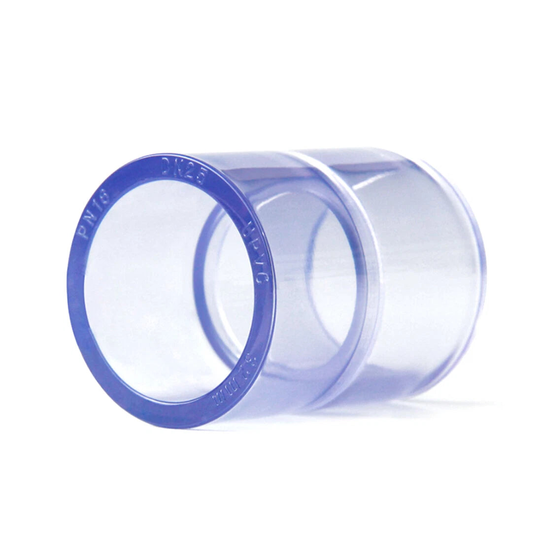 Transparent PVC Straight Pipe Coupling — Socket Fitting for Water Lines