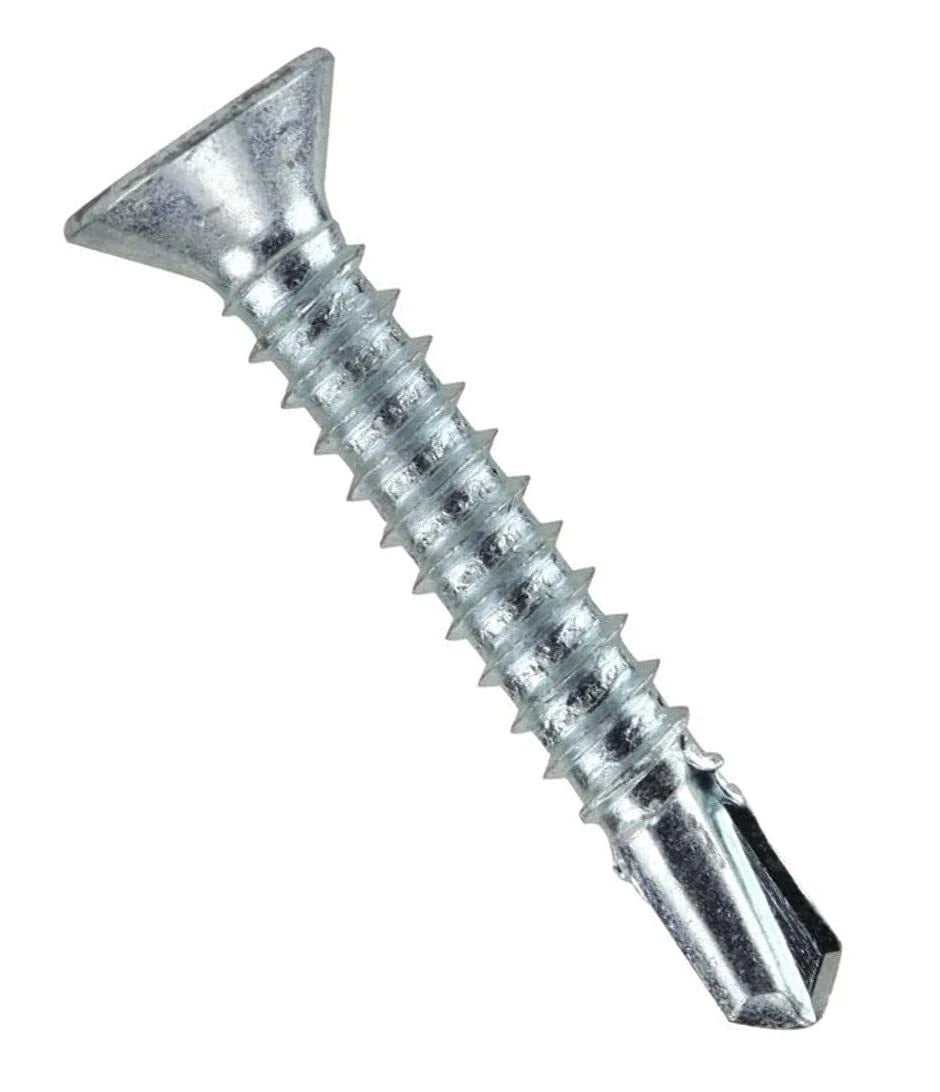 #6 #7 #8 #10 #12 #14 Flat Head Self Drilling Screws – 304/410 Stainless & Zinc Plated Steel