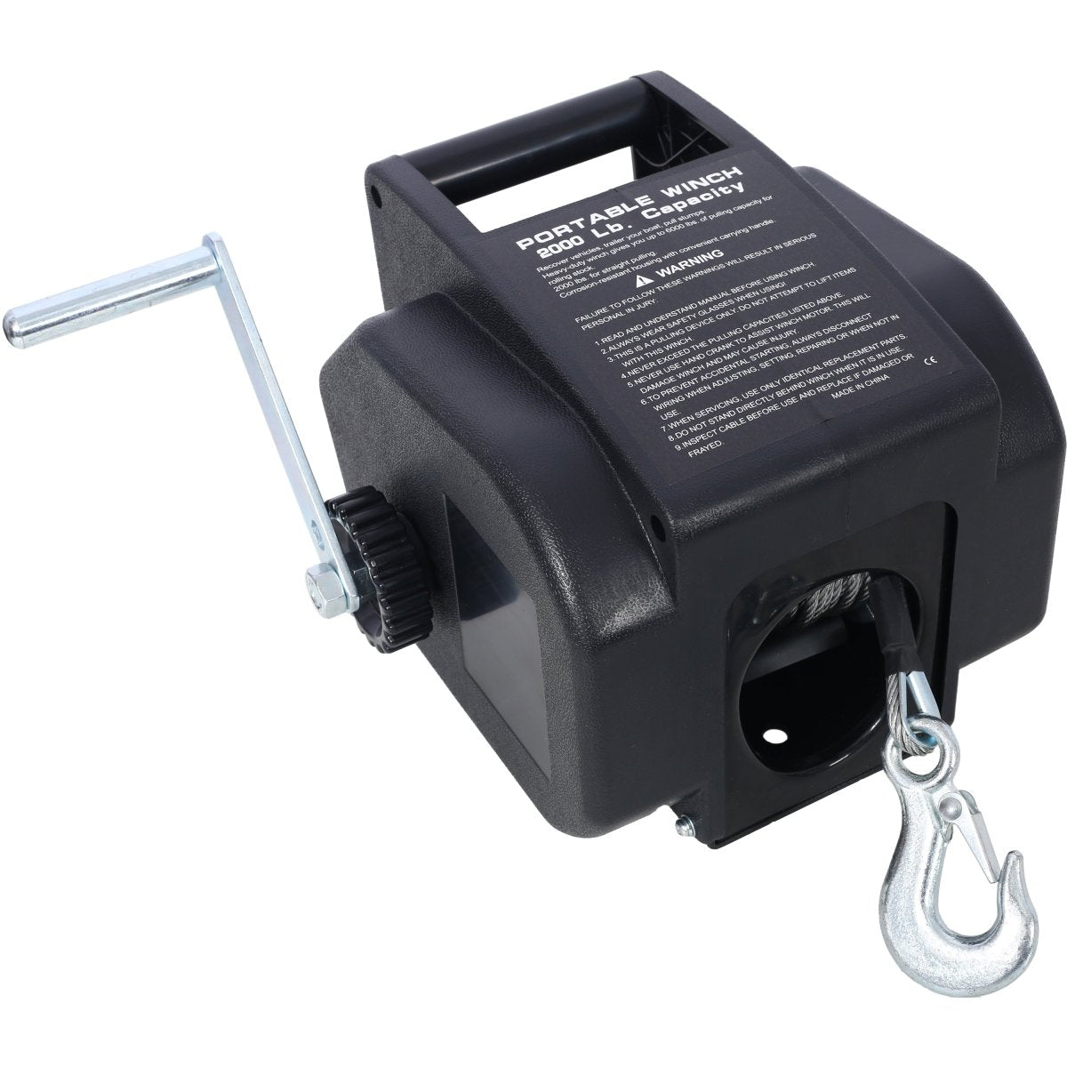 12v Trailer Winch,Reversible Electric Winch, for Boats up to 5000 lbs, Galvanized Wire Rope, Rapid Mount, Handheld Remote,power in and manual out.black plastic casing - HomeDIYer