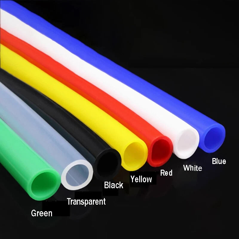 Food Grade Silicone Tube | Flexible Rubber Water Hose | 0.5mm–25mm ID, Multiple Colors