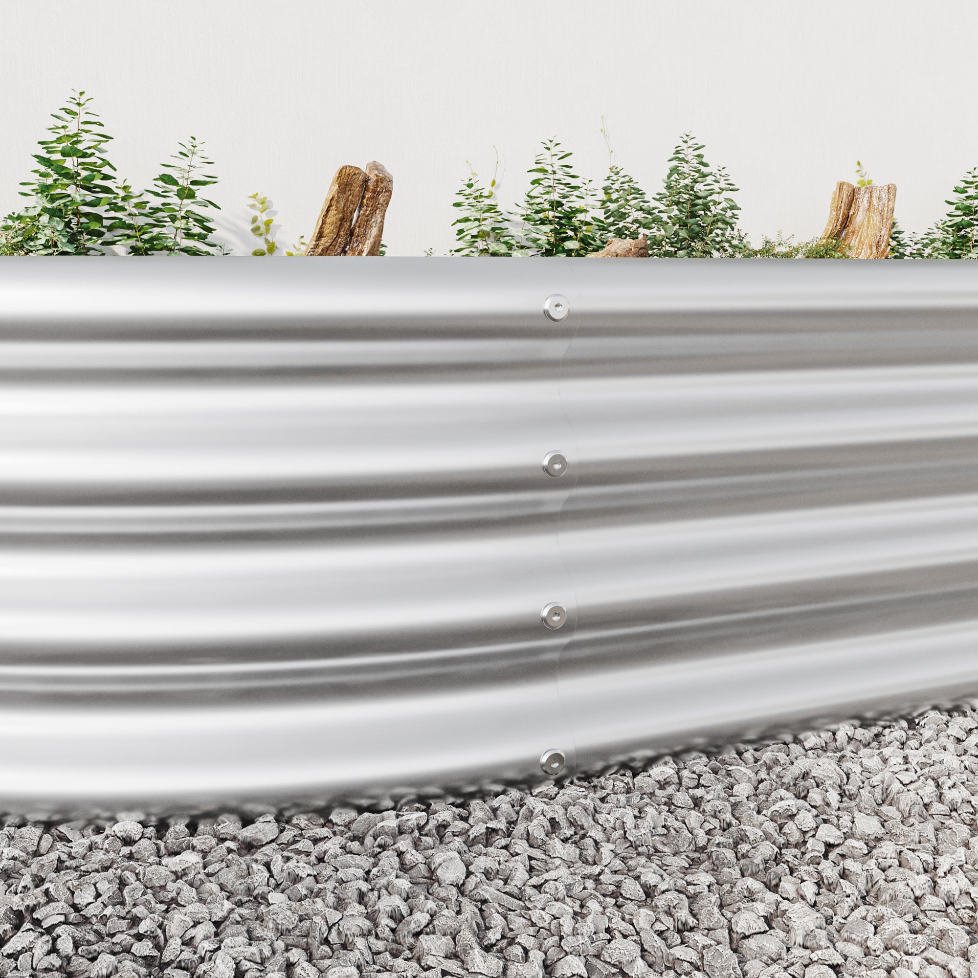 Oval Large Metal Raised Garden Bed – 89" x 45" Silver Steel Planter for Vegetables, Herbs & Flowers