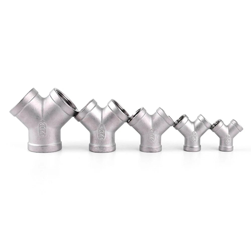 Stainless Steel 304 Female Thread 3-Way Y-Connector Pipe Fitting