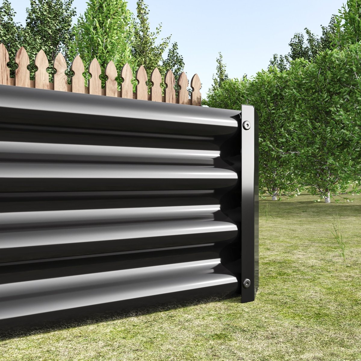 Raised Garden Bed Kit - Metal Raised Bed Garden Flower Planters, Vegetables Herb Black Green Silver - HomeDIYer