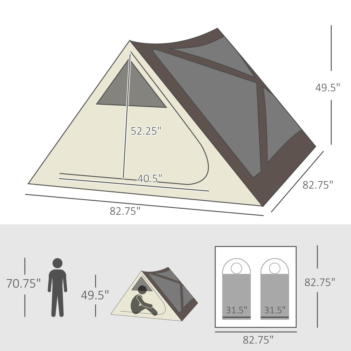 2 - 3 People Pop Up Camping Tent Waterproof Automatic Instant Tent Portable Cabana Beach Tent with Rainfly, Carry Bag, Windows and Doors, Outdoor Camping Hiking Indoor - HomeDIYer