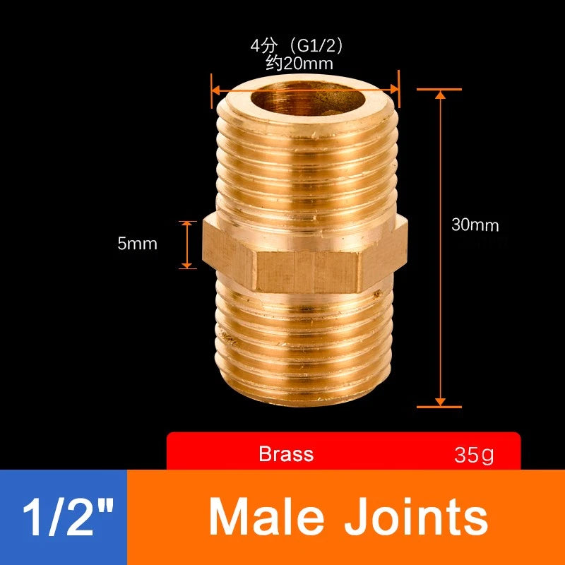 Brass Threaded Pipe Fittings 1/2" & 3/4" — Tee, Elbow, Joint, Cross, Cap & More