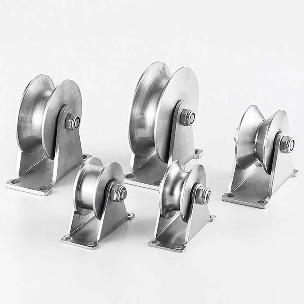 Stainless Steel Pulley U V H Groove Shape Roller Wheels Idler Pulley Wheel Large