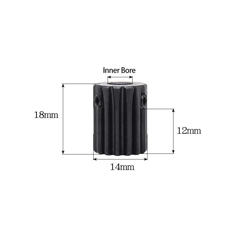Mod 1 Steel Spur Gear 12 Teeth Bore 4/5/6/7mm Motor Transmission Pinion Gears
