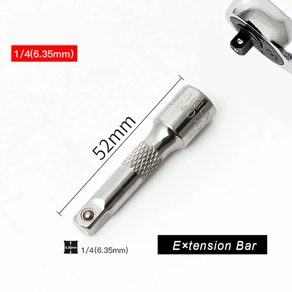 1/4" 3/8" 1/2" Ratchet Wrench Socket Adaptor - Extension Bar 52/76/101/150/250mm