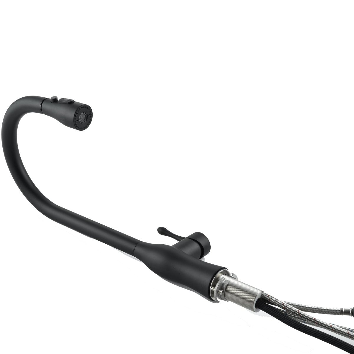 Pull - Down Single Handle Kitchen Faucet in Matte Black - HomeDIYer