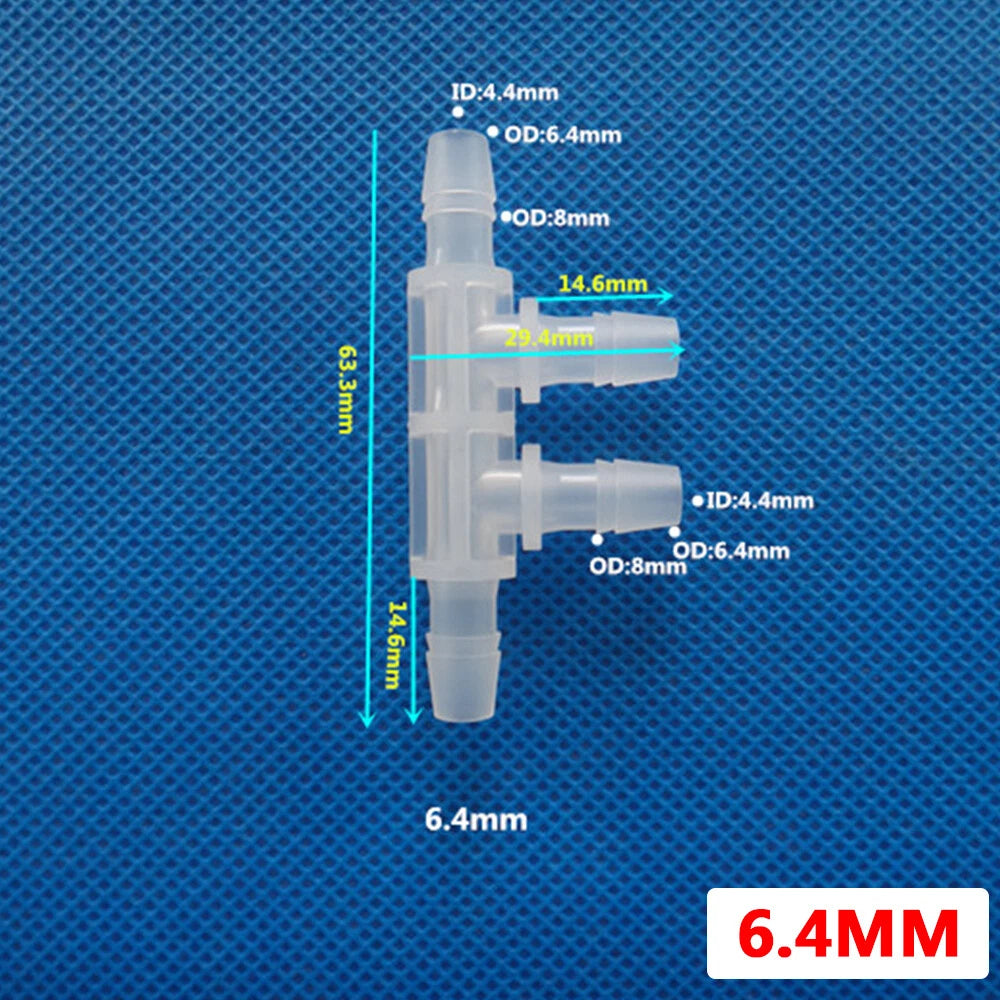 4-Way Plastic Barbed Hose Connector — 2.4mm to 11.1mm Tubing Splitter