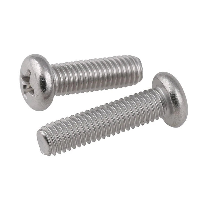 M1.4–M5 Round Head Phillips Machine Screws, Nickel Plated Metric Bolts