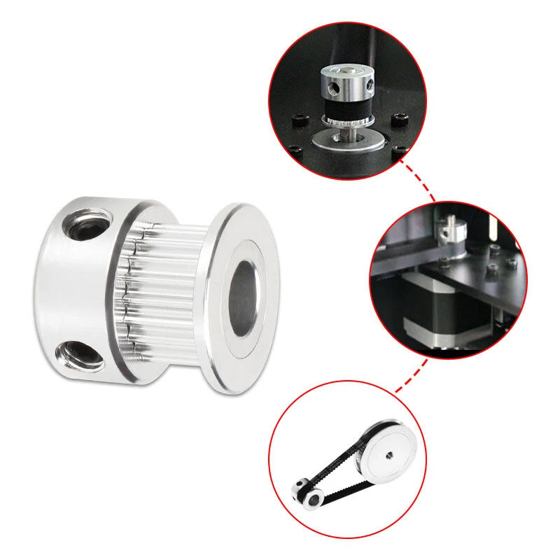 GT2 16-80T Timing Pulley 6mm Belt Synchronous Wheel Gear 3D Printer Bore 4-14mm