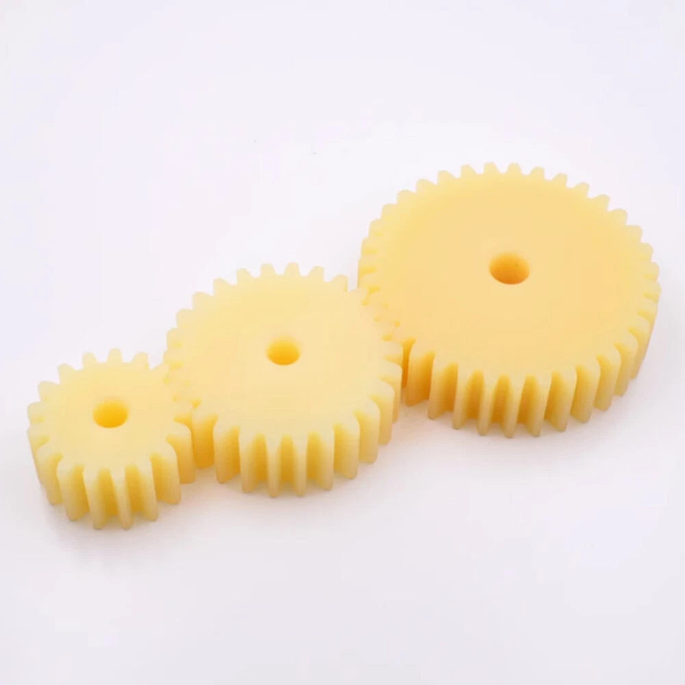 2 Module Plastic Nylon Spur Gear, Cylinder Flat Gears 12~50 Teeth, 6/8/10mm Bore