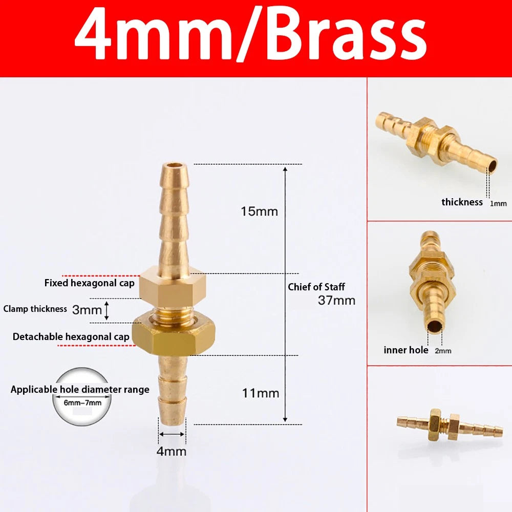 Copper Straight Hose Connector Double-Sided Female Thread