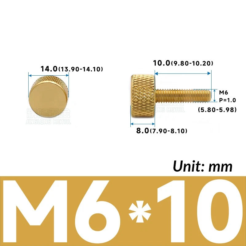 M6 Knurled Thumb Screws Aluminum Alloy DIY Hand Tighten Grip Knob Adjustmen Bolt