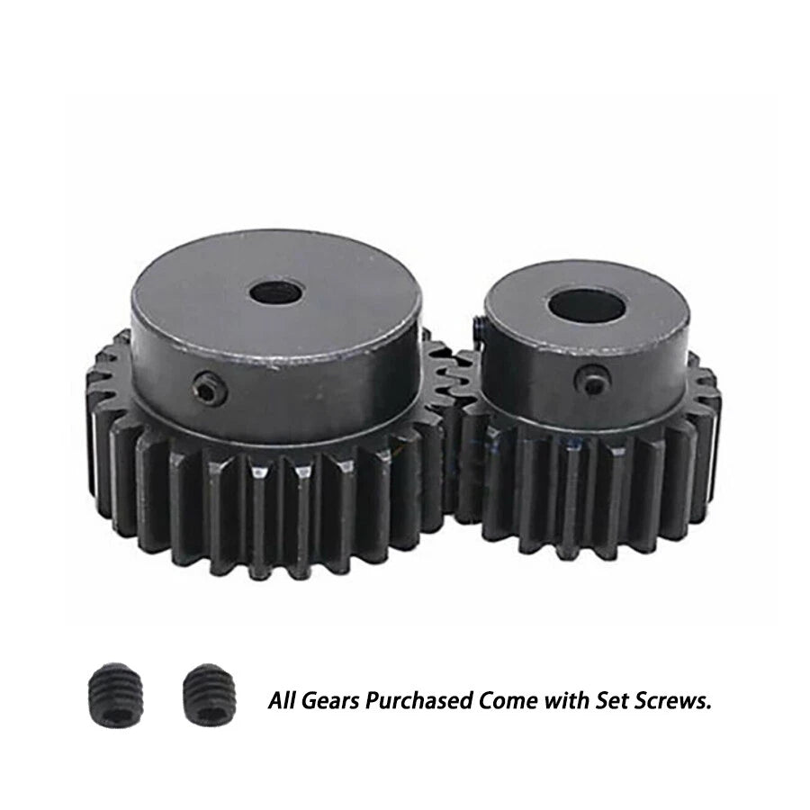 1 Mod 45# Steel Pinion Spur Gears 12-42 Teeth 5-16mm Bore With Screw Hard Tooth