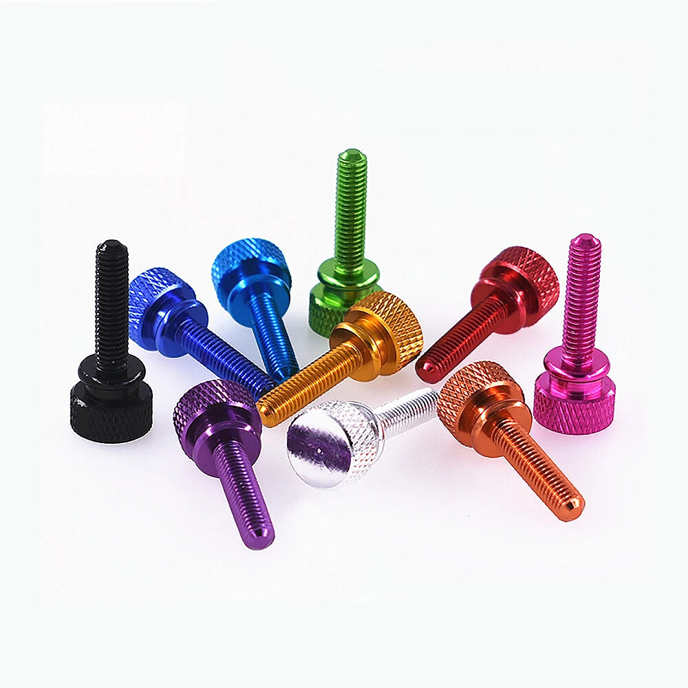 Aluminum Alloy M5 M6 Colourful Anodised Knurled Thumb Screws Hand Grip Knob Bolt
