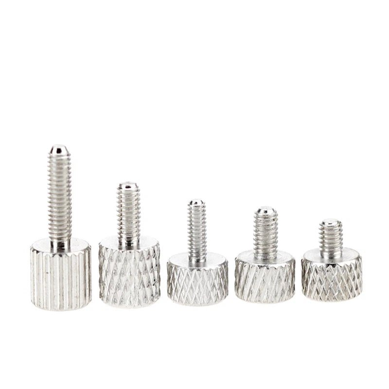 M1.6–M5 Carbon Steel Knurled Thumb Screws – Flat Head Hand Grip Bolts (Black / White) - HomeDIYer