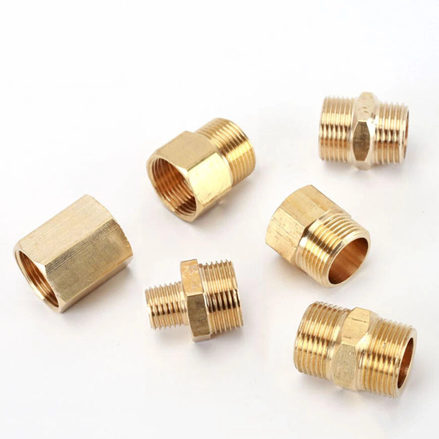 M22x1.5 Brass Hex Nipple Pipe Adapter — FM / MM / FF & Reducer Fittings