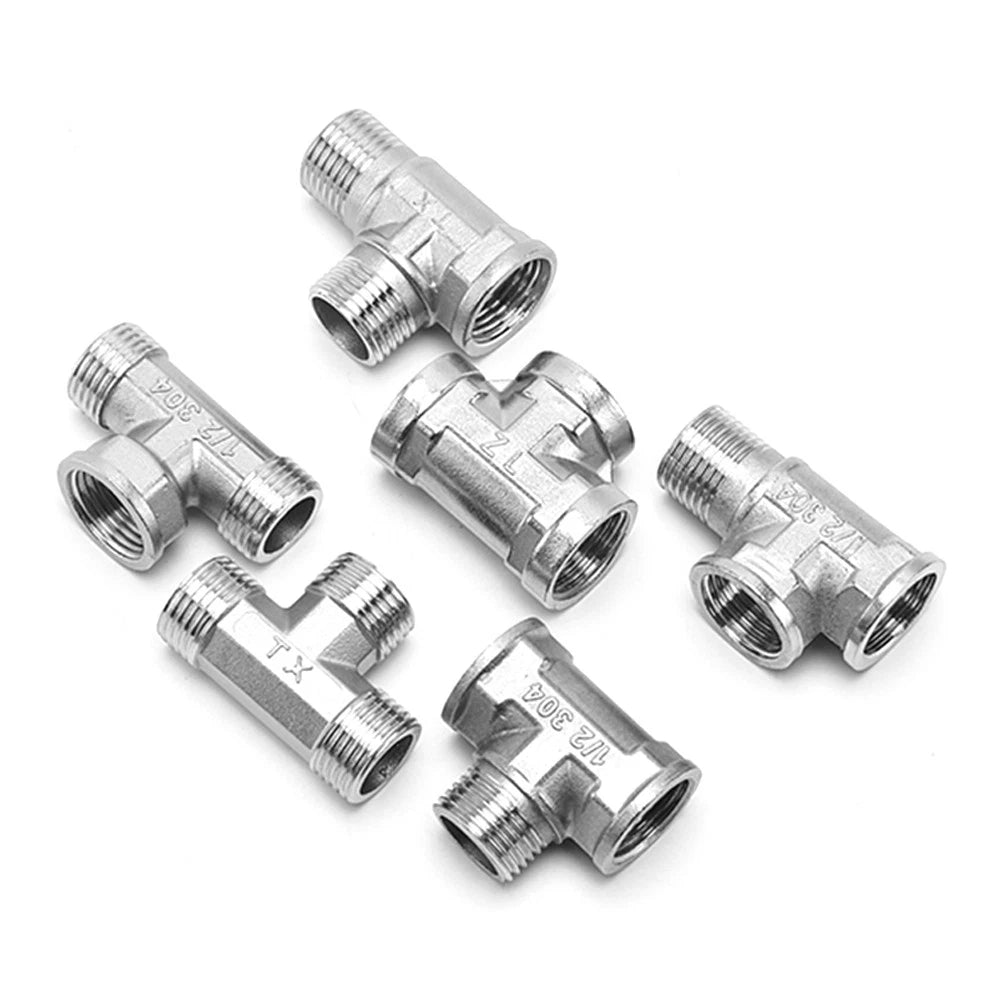 201 Stainless Steel Equal BSP Thread Tee | 1/2", 3/4", 1" Male & Female Pipe Fitting