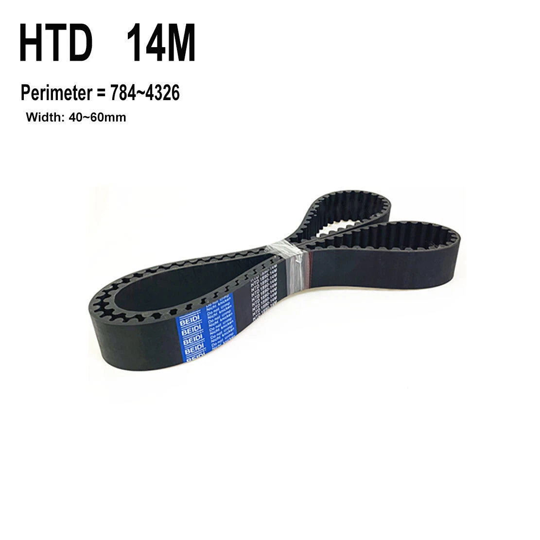 HTD14M Timing Belt Closed Loop Synchronous Belt Pitch 14mm Width 40–75mm for CNC Pulley