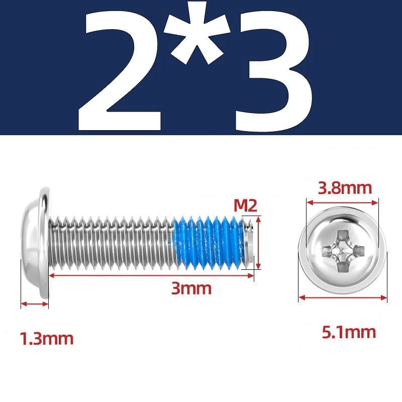 A2 Stainless Steel Phillips Flanged Button Head Machine Screws — M2 to M6, Built - In Washer Face - HomeDIYer