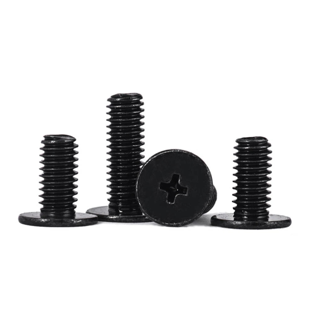 M2 M2.5 M3 M4 Black Zinc Phillips Flat Head Screws – Laptop & Notebook Machine Bolts (3–16mm)