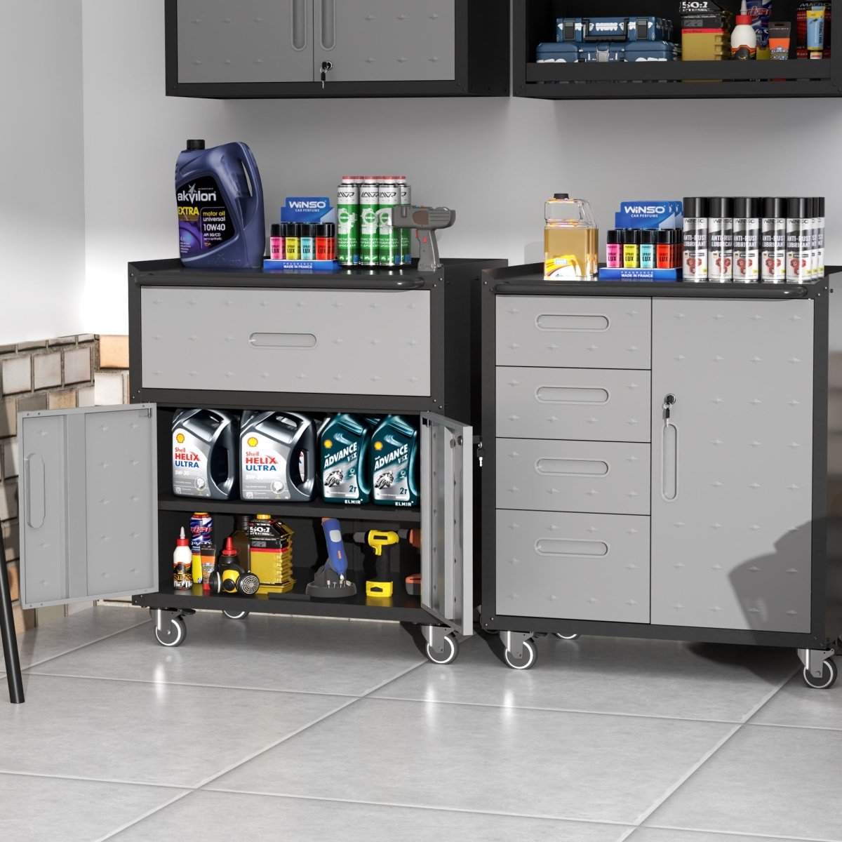 Heavy - Duty Tool Cabinet | Mobile Garage Storage System - HomeDIYer