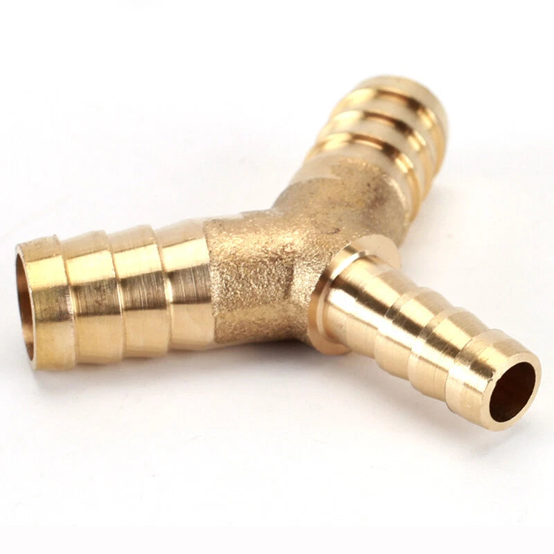 Brass Hose Tail Y-Piece Reducer Connector — Air Water Gas Fuel Pipe Fitting