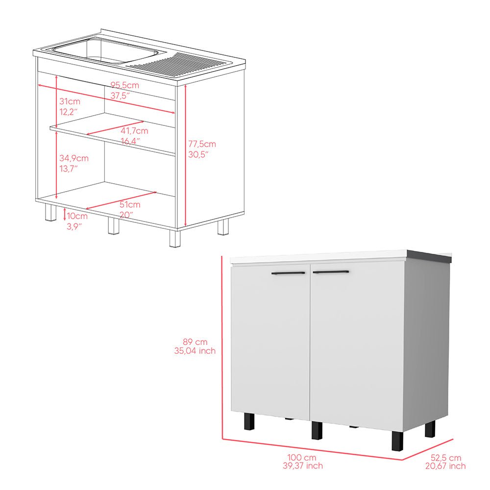 Utility Sink Cabinet Burwood, Kitchen, White - HomeDIYer