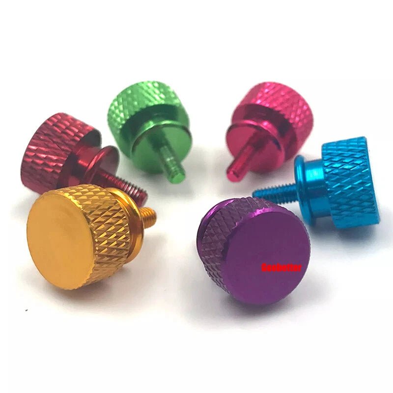 632×6 Color Knurled Thumb Screws – Aluminum Hand Grip Knob Bolts for PC Computer Case (12 Colors) - HomeDIYer