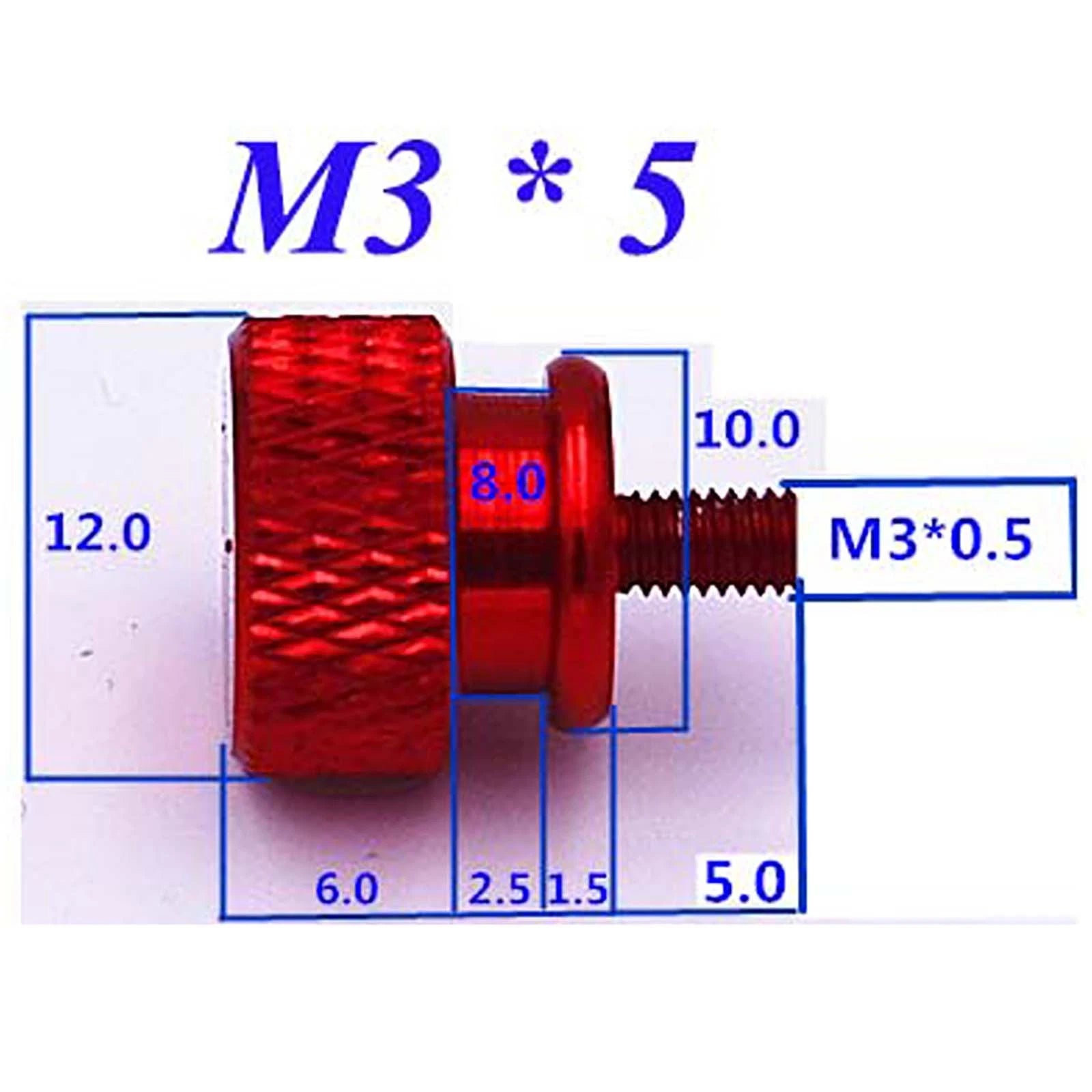 Thumb Knurled Screws – M3 & M3.5 Anodized Aluminum, 10 Colors