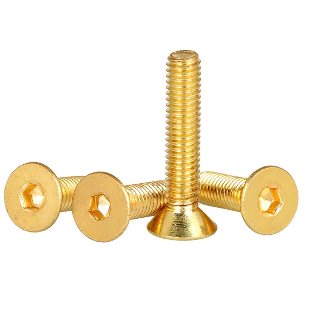 Solid Brass Hex Socket Countersunk Machine Screws – M3 to M12, Allen Drive, Flat Head (8–50mm)
