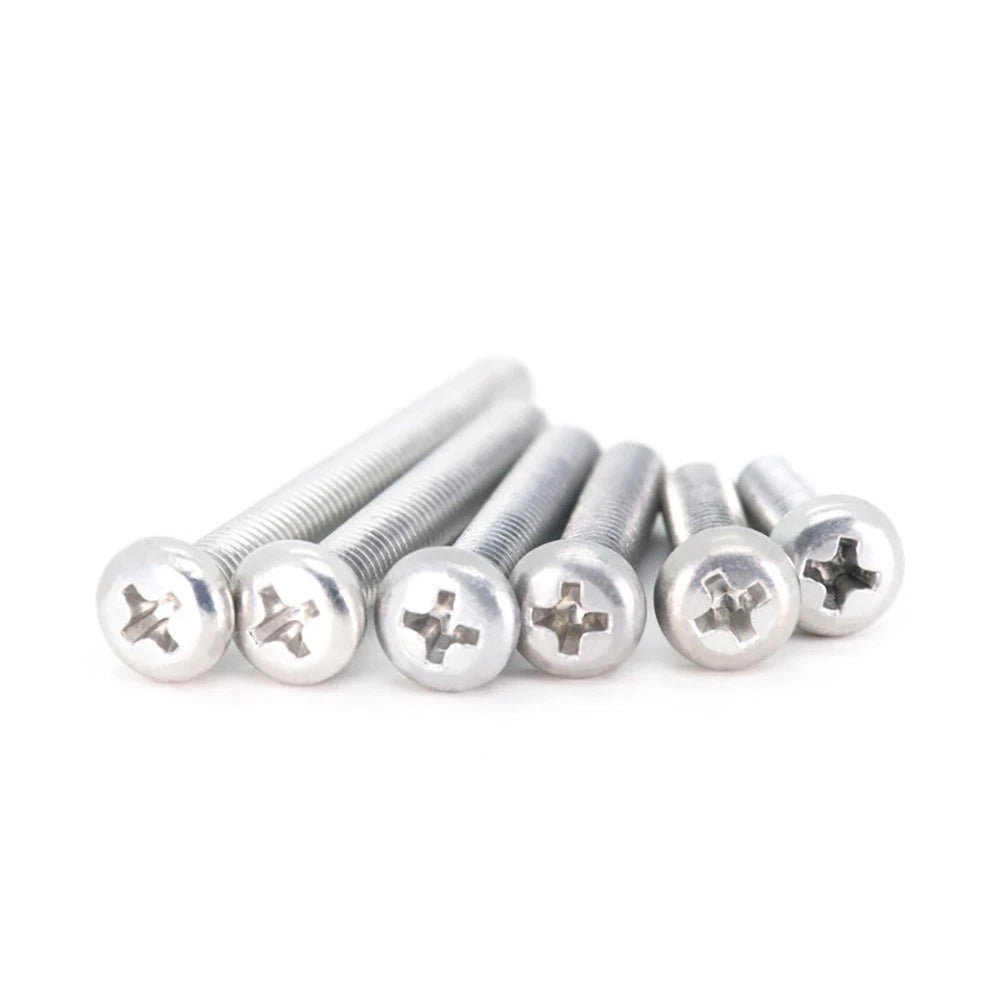6063 Aluminium Phillips Pan Head Machine Screws DIN 7985 — M1.7 to M6 Metric